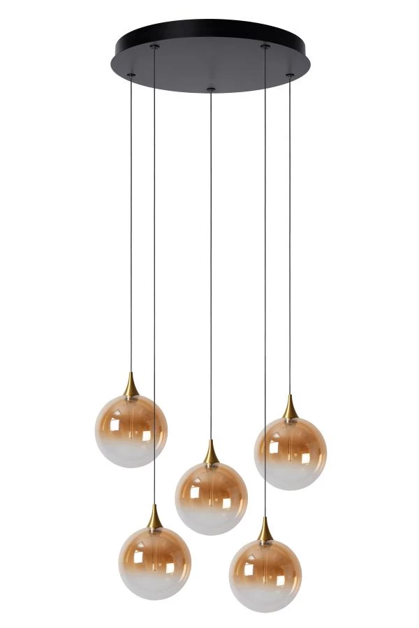 Lucide Premium GISELA - Pendant light - Ø 48 cm - LED Dim. - 5x3,8W 2700K - Amber - turned off